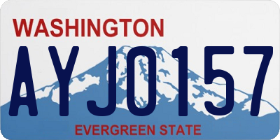 WA license plate AYJ0157