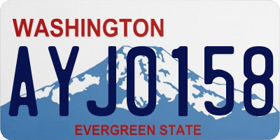 WA license plate AYJ0158