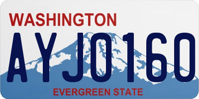 WA license plate AYJ0160