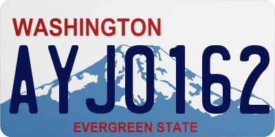 WA license plate AYJ0162
