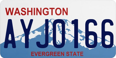 WA license plate AYJ0166