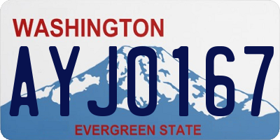 WA license plate AYJ0167