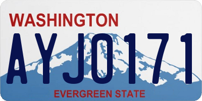 WA license plate AYJ0171