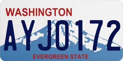 WA license plate AYJ0172