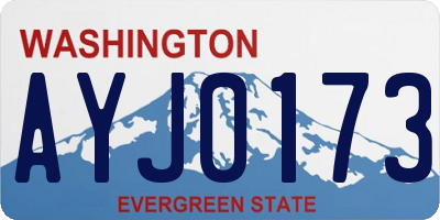 WA license plate AYJ0173