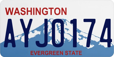 WA license plate AYJ0174