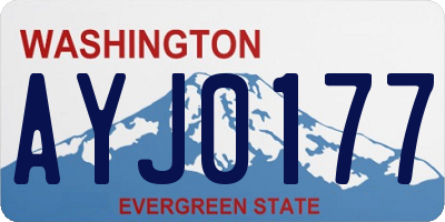 WA license plate AYJ0177