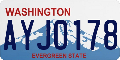 WA license plate AYJ0178