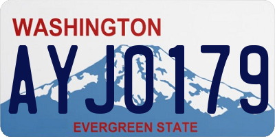 WA license plate AYJ0179