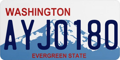 WA license plate AYJ0180