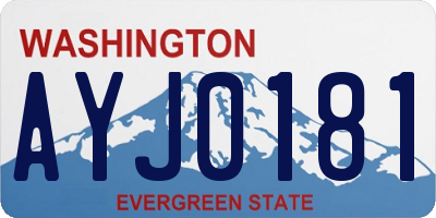 WA license plate AYJ0181