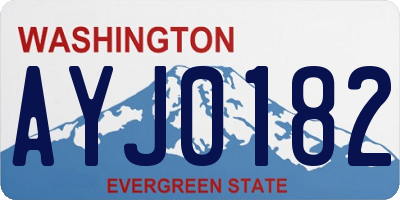WA license plate AYJ0182