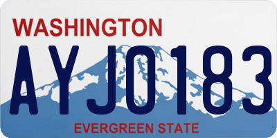 WA license plate AYJ0183