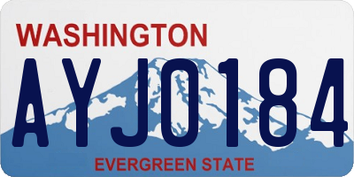 WA license plate AYJ0184