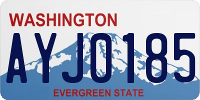 WA license plate AYJ0185