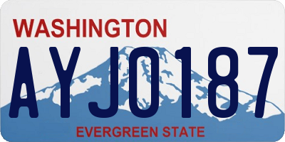 WA license plate AYJ0187