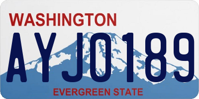 WA license plate AYJ0189