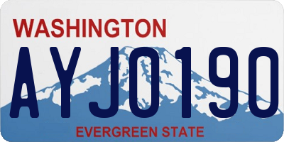 WA license plate AYJ0190