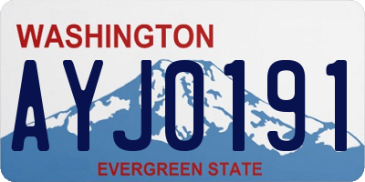 WA license plate AYJ0191