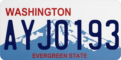 WA license plate AYJ0193