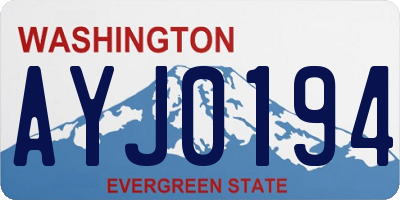 WA license plate AYJ0194