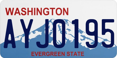 WA license plate AYJ0195
