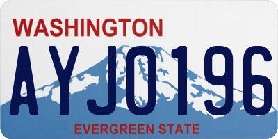 WA license plate AYJ0196