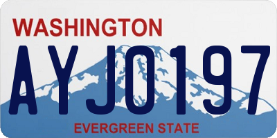 WA license plate AYJ0197