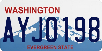 WA license plate AYJ0198