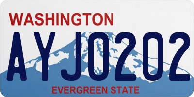 WA license plate AYJ0202
