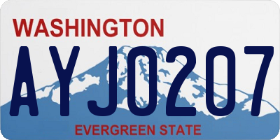 WA license plate AYJ0207