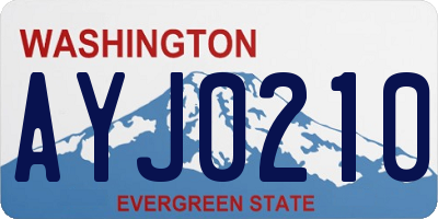 WA license plate AYJ0210