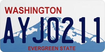 WA license plate AYJ0211