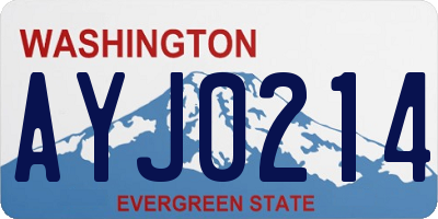 WA license plate AYJ0214
