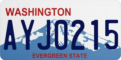 WA license plate AYJ0215