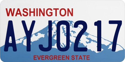 WA license plate AYJ0217