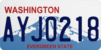 WA license plate AYJ0218