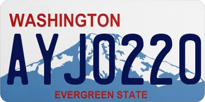 WA license plate AYJ0220