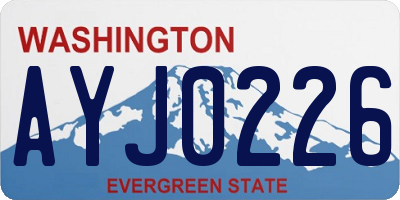 WA license plate AYJ0226