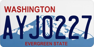 WA license plate AYJ0227