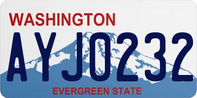 WA license plate AYJ0232