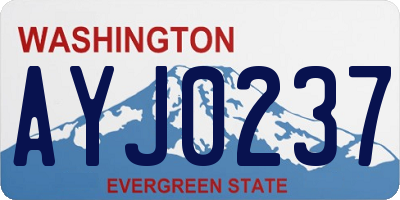 WA license plate AYJ0237