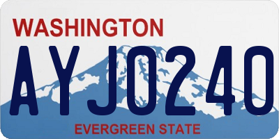 WA license plate AYJ0240