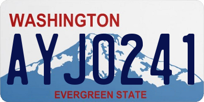 WA license plate AYJ0241