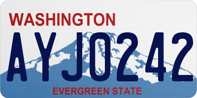 WA license plate AYJ0242