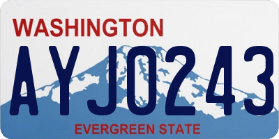 WA license plate AYJ0243