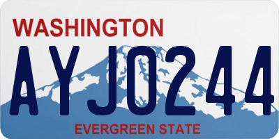 WA license plate AYJ0244