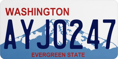 WA license plate AYJ0247