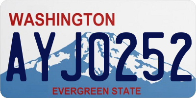 WA license plate AYJ0252