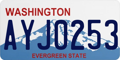 WA license plate AYJ0253